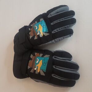 Agent P Phineas & Ferb Vintage Winter Gloves Kids Collectible